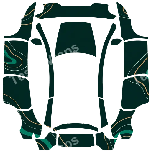 Tesla Model Y L 2025+ — Emerald Topography PNG wrap texture