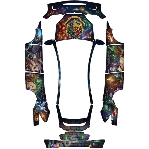 Tesla Model X 2021+ — Harry Potter theme don’t leave the frunk blank. PNG wrap texture