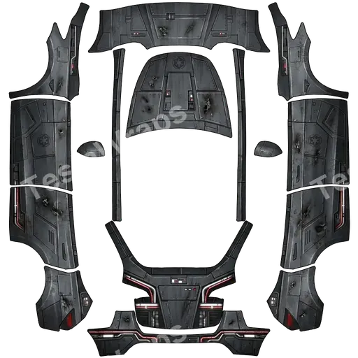 Tesla Model Y 2020-2024 — PNG-Wrap-Textur: Individuelles Design