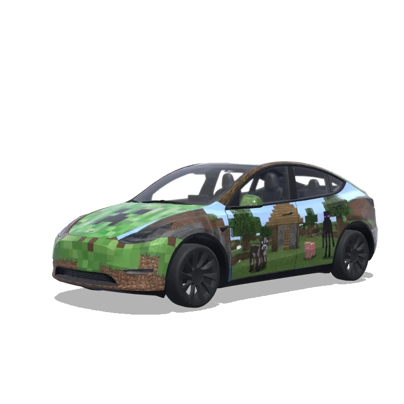 Tesla Model Y 2020-2024 — aperçu du wrap Minecraft