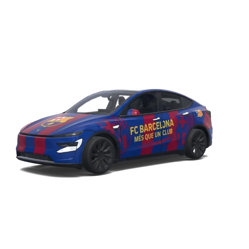Tesla Model Y (2025+) Premium — FC Barcelona wrap preview
