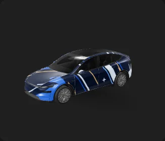 Tesla Model Y L 2025+ — Celestial Mecha Frontier wrap preview