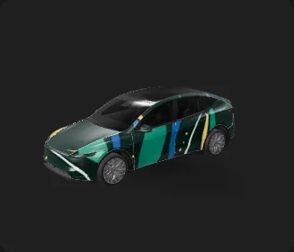 Tesla Model Y L 2025+ — Moonlit Folklore Garden wrap preview