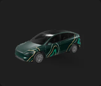 Tesla Model Y L 2025+ — Emerald Topography wrap preview