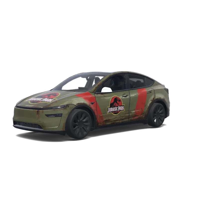 Tesla Model Y (2025+) Premium — Jurassic Park green wrap preview